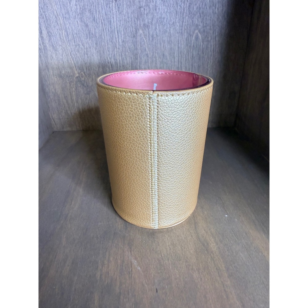 Anthropologie Paris Scented Candle Gold Leather Eiffel Tower Logo - Picture 2 of 7